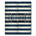 Coastal Blue Striped Wooden Pier Rug