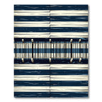 Coastal Blue Striped Wooden Pier Rug