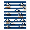 Coastal Blue Stripe Beach Hut Rug