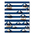 Coastal Blue Stripe Beach Hut Rug
