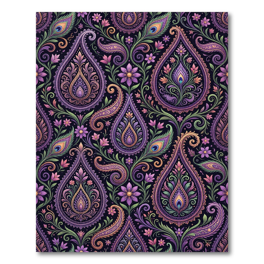 Lush Paisley Peacock Feather Garden Rug