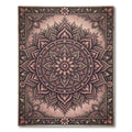 Dusty Rose Intricate Mandala Flower Rug