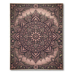 Dusty Rose Intricate Mandala Flower Rug