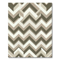 Modern Taupe Zigzag Step Geometric Area Rug