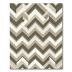 Modern Taupe Zigzag Step Geometric Area Rug