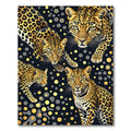Golden Leopard Spotted Noir Animal Rug