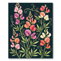 Vibrant Pink Coral Sweet Pea Bloom Rug