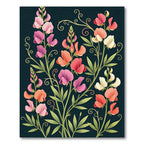 Vibrant Pink Coral Sweet Pea Bloom Rug