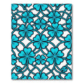 Bright Turquoise Four Leaf Clover Lattice Rug