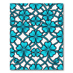 Bright Turquoise Four Leaf Clover Lattice Rug