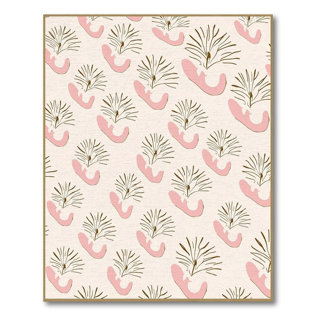 Blush Pink Abstract Floral Branch Rug