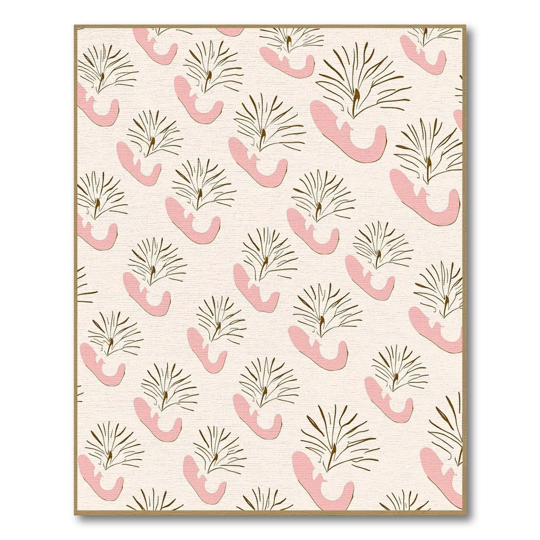 Blush Pink Abstract Floral Branch Rug