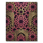 Gold Pink Intricate Geometric Star Luxury Rug