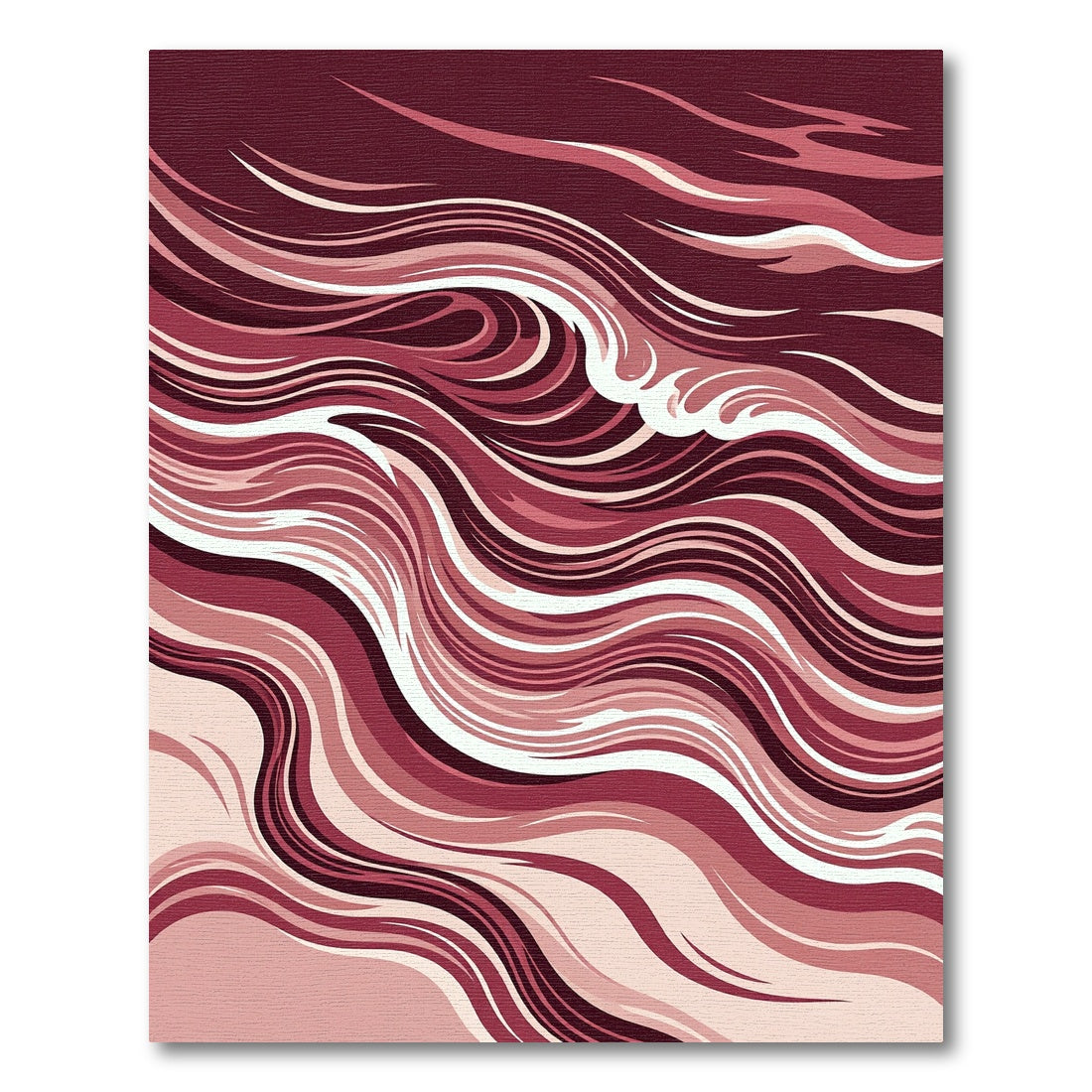 Crimson Flowing Abstract Wave Rug