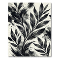 Monochrome Ink Wash Feather Botanical Rug