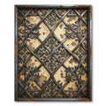 Ornate Black Scrollwork Map Trellis Rug