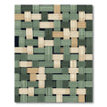 Sage and Tan Woven Basket Tile Rug