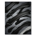 Modern Black Abstract Charcoal Brushstroke Rug