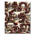 Romantic Rose Garden Archway Scene Rug