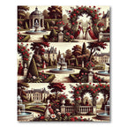 Romantic Rose Garden Archway Scene Rug