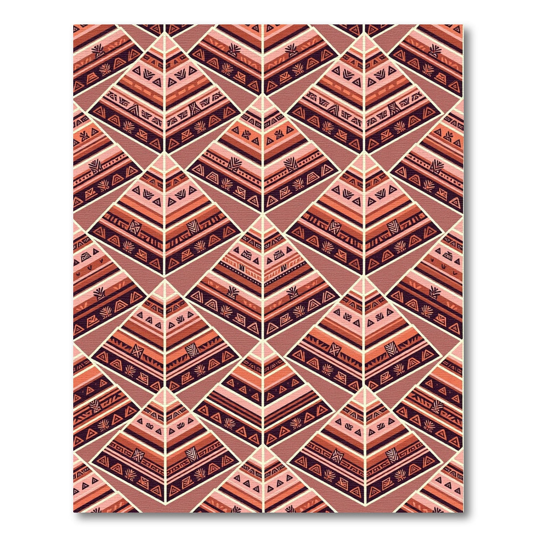Geometric Tribal Arrow Pyramid Arrangement Rug