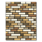 Earthy Tones Brick Pattern Rug