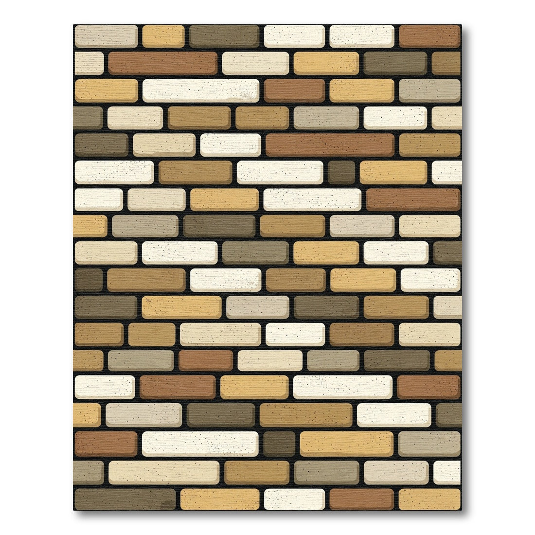 Earthy Tones Brick Pattern Rug