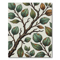 Rustic Green Botanical Branch Arrangement Rug
