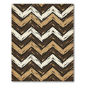 Brown Beige Chevron Brushstroke Rug