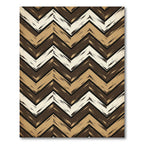 Brown Beige Chevron Brushstroke Rug