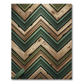 Green Wood Grain Chevron Layers Rug