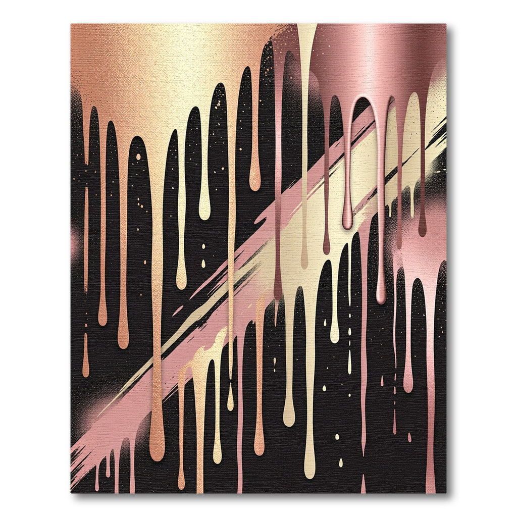 Rose Gold Drip Fluid Abstract Rug