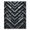 Modern Charcoal Geometric Chevron Block Rug