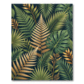 Lush Green and Gold Tropical Foliage Rug