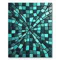 Abstract Teal Geometric Shard Mosaic Rug