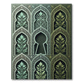 Green Blue Archway Foliage Relief Rug