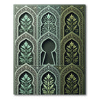 Green Blue Archway Foliage Relief Rug