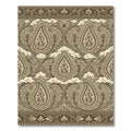 Earthy Taupe Paisley Floral Scroll Rug