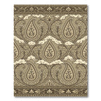 Earthy Taupe Paisley Floral Scroll Rug