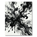 Monochrome Ink Splatter Swirl Rug