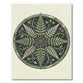 Sage Green Fern Botanical Circle Rug
