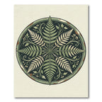 Sage Green Fern Botanical Circle Rug