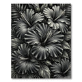 Monochromatic Hibiscus Floral Garden Art Rug