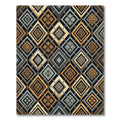 Geometric Golden Diamond Earth Tone Area Rug