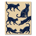 Minimalist Navy Black Cat Silhouette Rug