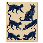 Minimalist Navy Black Cat Silhouette Rug