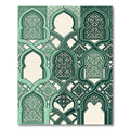 Deep Green Intricate Arabesque Arches Rug