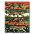 Jungle Leopard Striped Safari Panel Rug