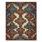Ornate Geometric Cross Ochre Slate Rug