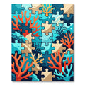 Coral Reef Puzzle Aqua And Orange Rug